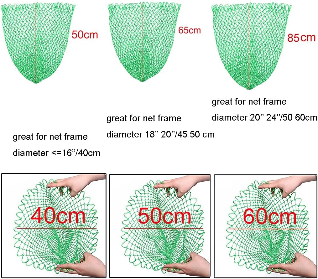 Fishing Net Replacement Netting Fishing Landing Net Replacement Net for Freshwater Saltwater Fishing Green 6 Sizes - Image 6