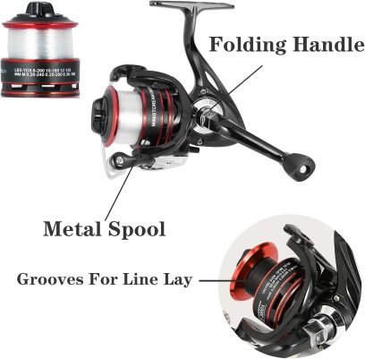 Fishing Pole Combo Set,2.1m/6.89ft 2PCS Collapsible Rods 2PCS Spinning Reels Lures Set Carrier Bag Carbon Fiber Telescopic Fishing Rods Sea Saltwater Freshwater Kit Fishing Rod Reel Combos - Image 2